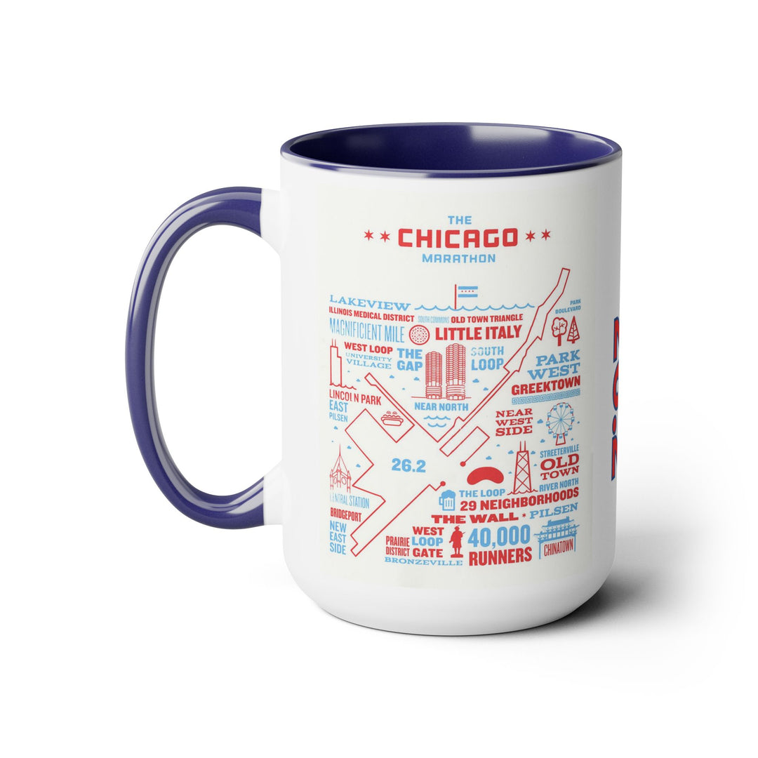 Chicago Bib Cup, Accent Coffee Mug, 15oz, 26.2, Chicago Cup, 2024 Chicago Runner