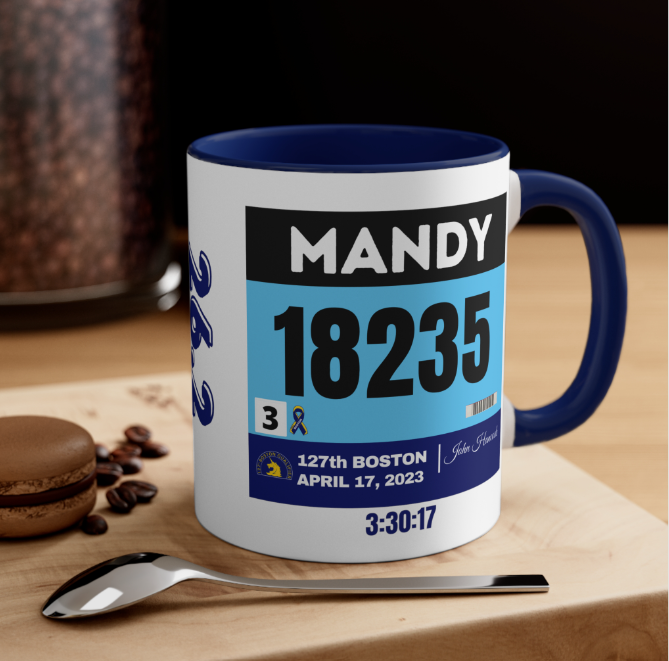 Boston Bib Cup, 11oz, Boston Runner Gift, Personalized Runner Cup, Runner Gift