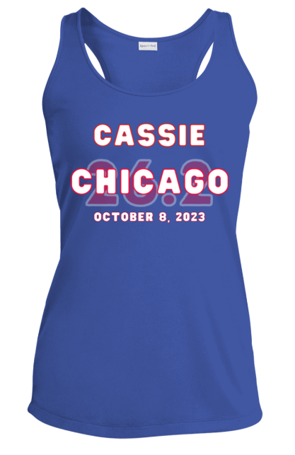 Chicago Race Day Tank, Custom Marathon Shirt, 26.2,Ladies' Performance Racerback Tank