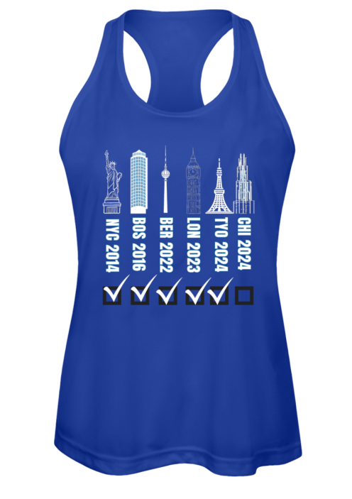 Chicago Running Tank, Marathon Majors, Womens Racerback Performance Tank, Personalized Marathon Tank, Race Day Tank