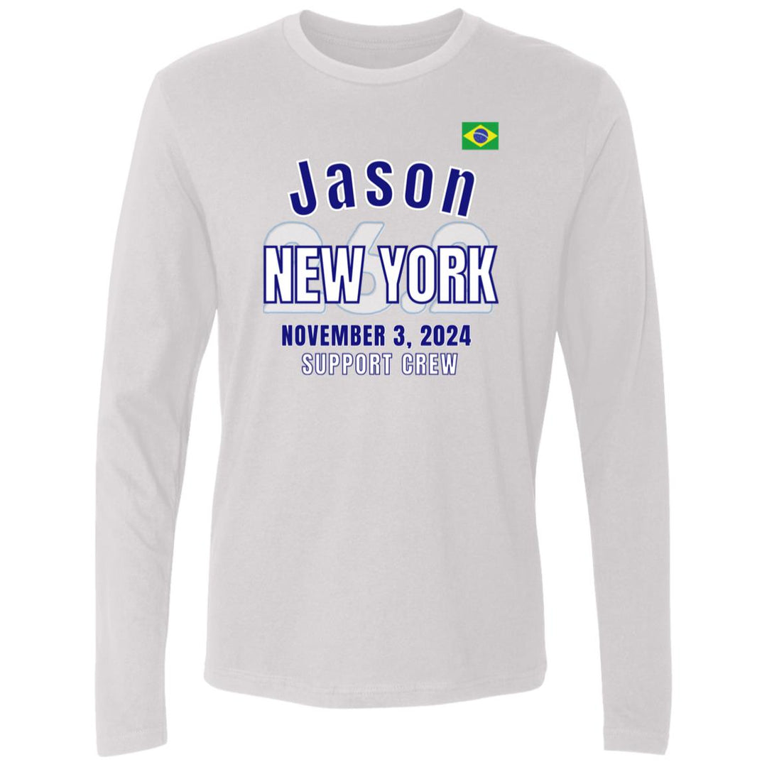 New York Support Cew, Men's Premium Long Sleeve, Marathon Custom Tee