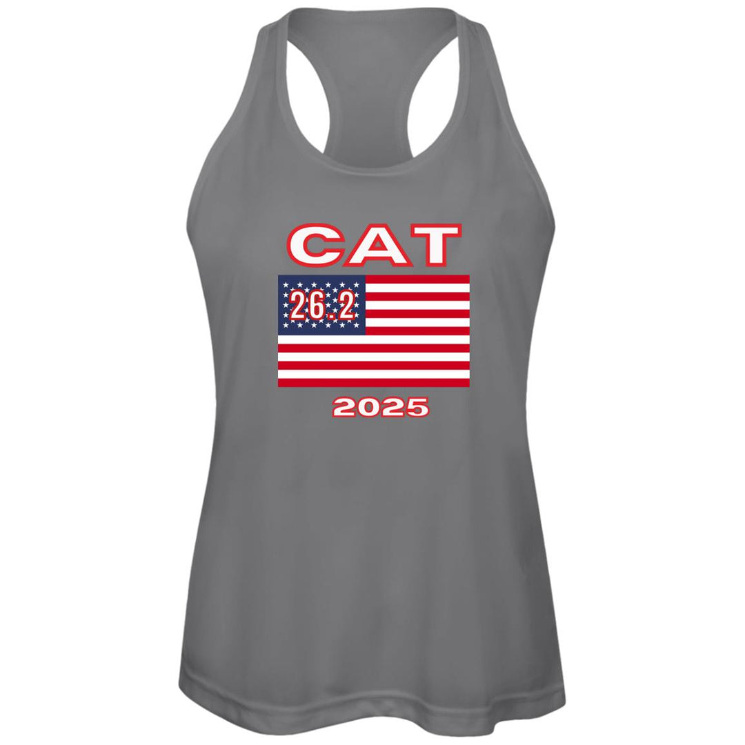 USA Race Tank, Ladies Performance Racerback Tank, Personalized Marathon Tank,