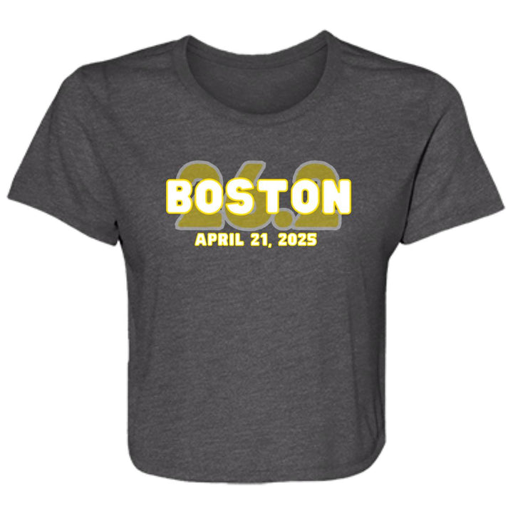 Boston Cropped Tee, 26.2, Ladies' Flowy Cropped Tee, Boston Runner, 2025 Boston