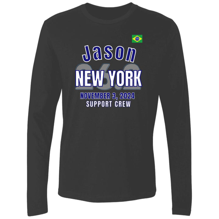 New York Support Cew, Men's Premium Long Sleeve, Marathon Custom Tee