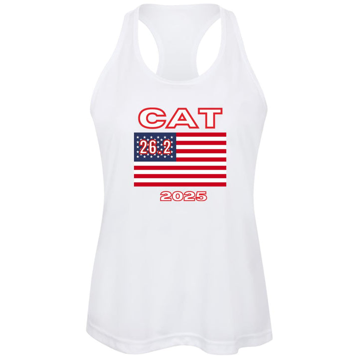 USA Race Tank, Ladies Performance Racerback Tank, Personalized Marathon Tank,