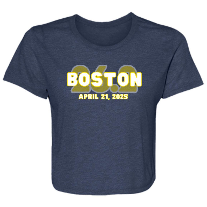 Boston Cropped Tee, 26.2, Ladies' Flowy Cropped Tee, Boston Runner, 2025 Boston