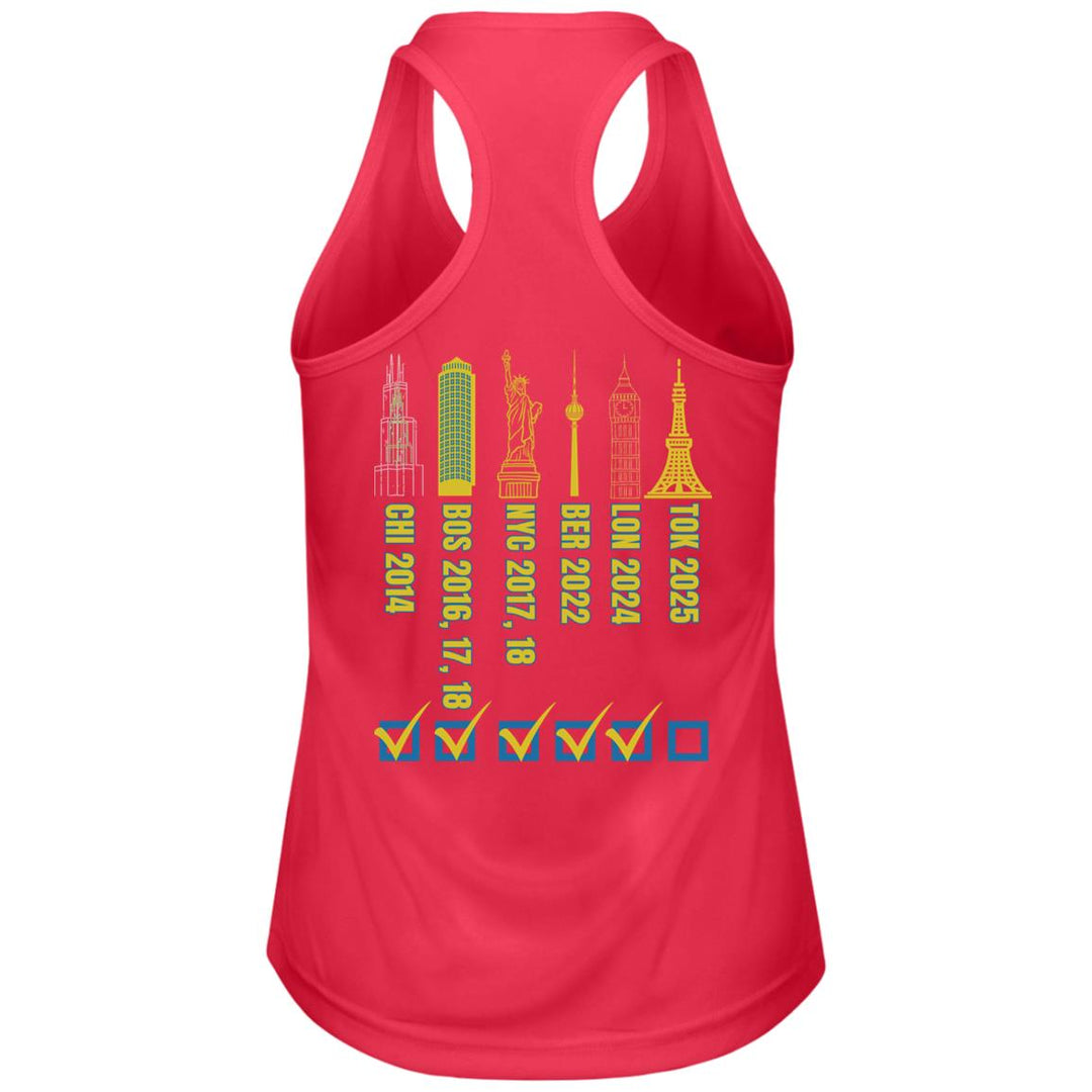 Tokyo Race Day Tank, Marathon Majors Check List, Personalized Tank, Womens Zone Racerback Tank