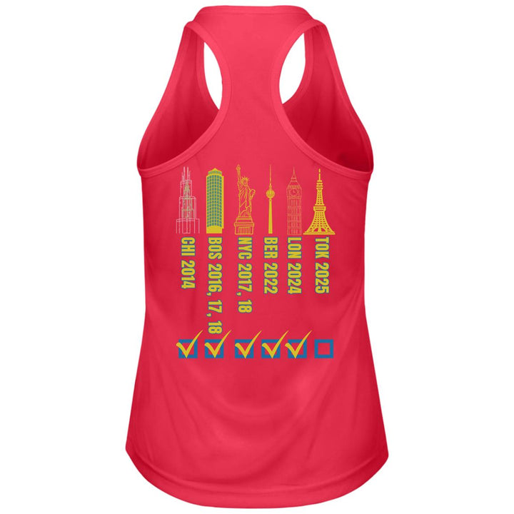 Tokyo Race Day Tank, Marathon Majors Check List, Personalized Tank, Womens Zone Racerback Tank