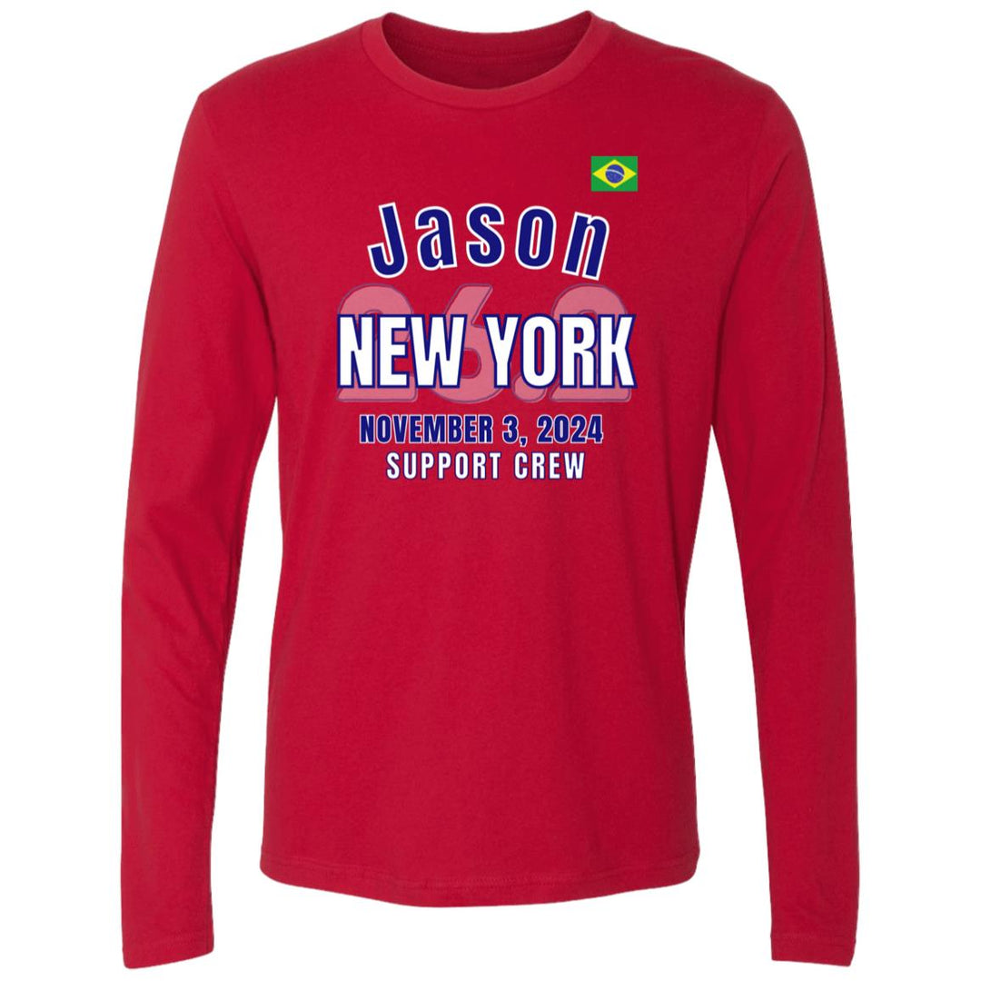 New York Support Cew, Men's Premium Long Sleeve, Marathon Custom Tee