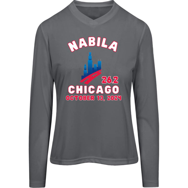 Chicago Runner, Women's Performance Long Sleeve Tee, Personalize Race Day Shirt