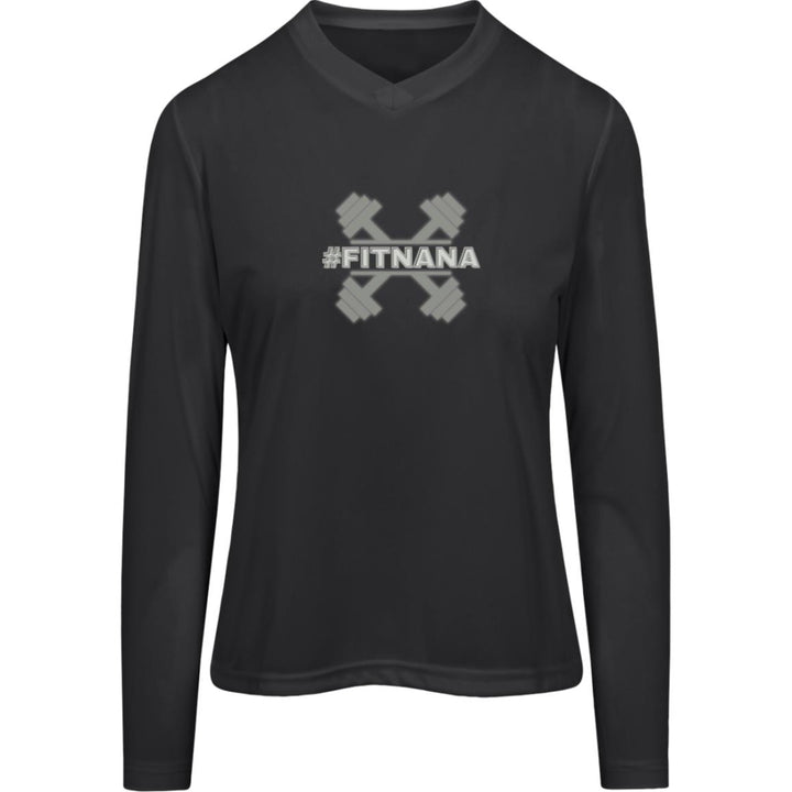 Fit Nana Workout Top, Women's Performance Long Sleeve Tee, Workout Nana, Fitness Grandma