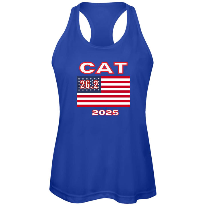 USA Race Tank, Ladies Performance Racerback Tank, Personalized Marathon Tank,