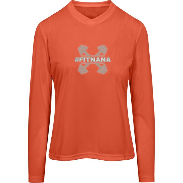 Fit Nana Workout Top, Women's Performance Long Sleeve Tee, Workout Nana, Fitness Grandma