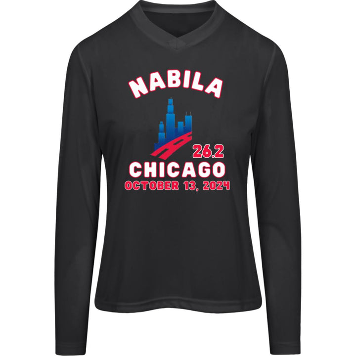 Chicago Runner, Women's Performance Long Sleeve Tee, Personalize Race Day Shirt