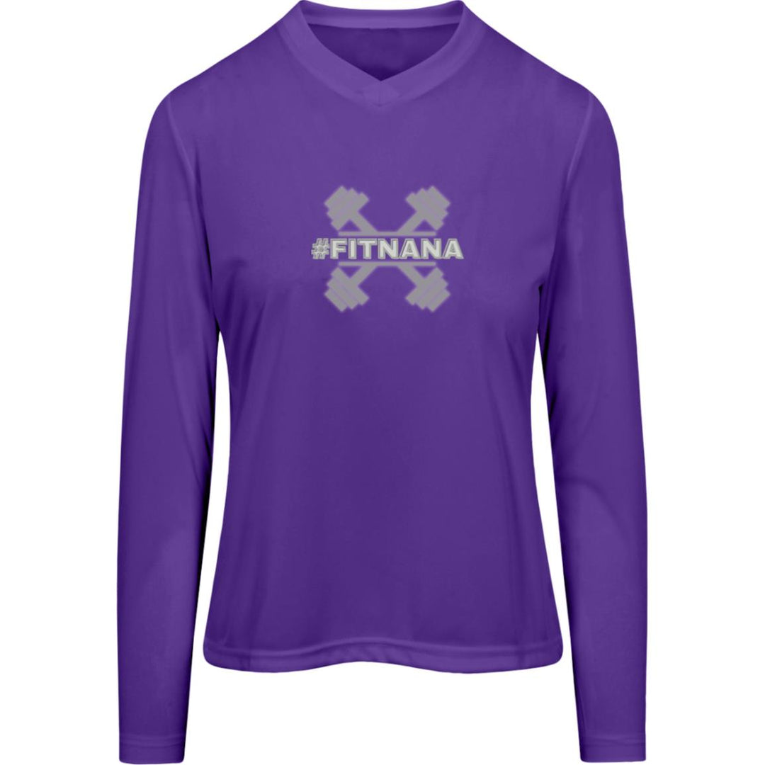 Fit Nana Workout Top, Women's Performance Long Sleeve Tee, Workout Nana, Fitness Grandma