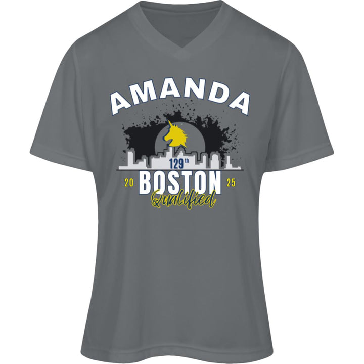 Boston Race Day Tee, Women's Performance Tee, Boston Qualified, Boston Runner, Personalized Marathon Shirt