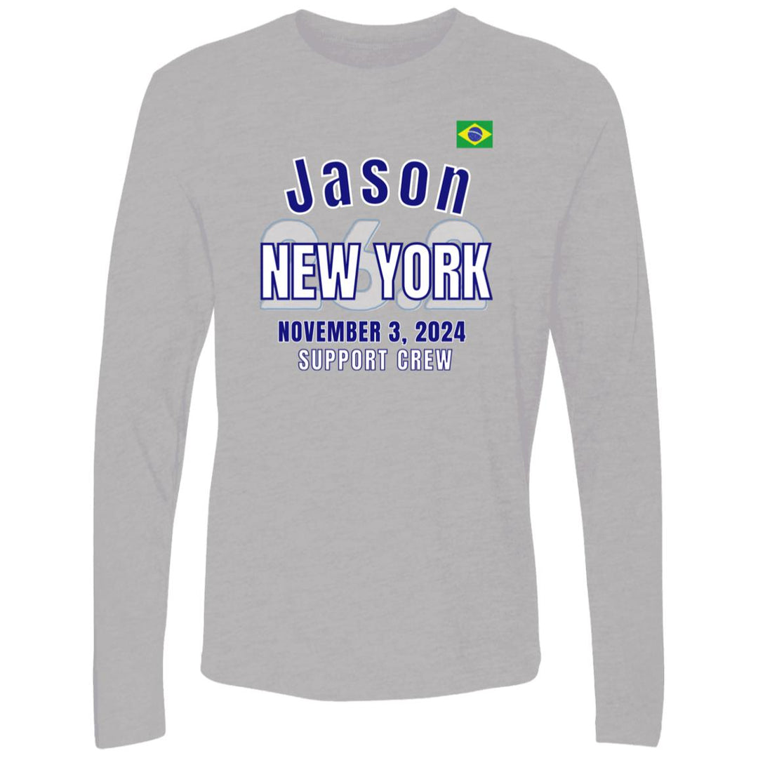 New York Support Cew, Men's Premium Long Sleeve, Marathon Custom Tee