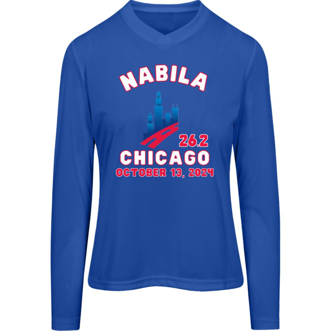 Chicago Runner, Women's Performance Long Sleeve Tee, Personalize Race Day Shirt