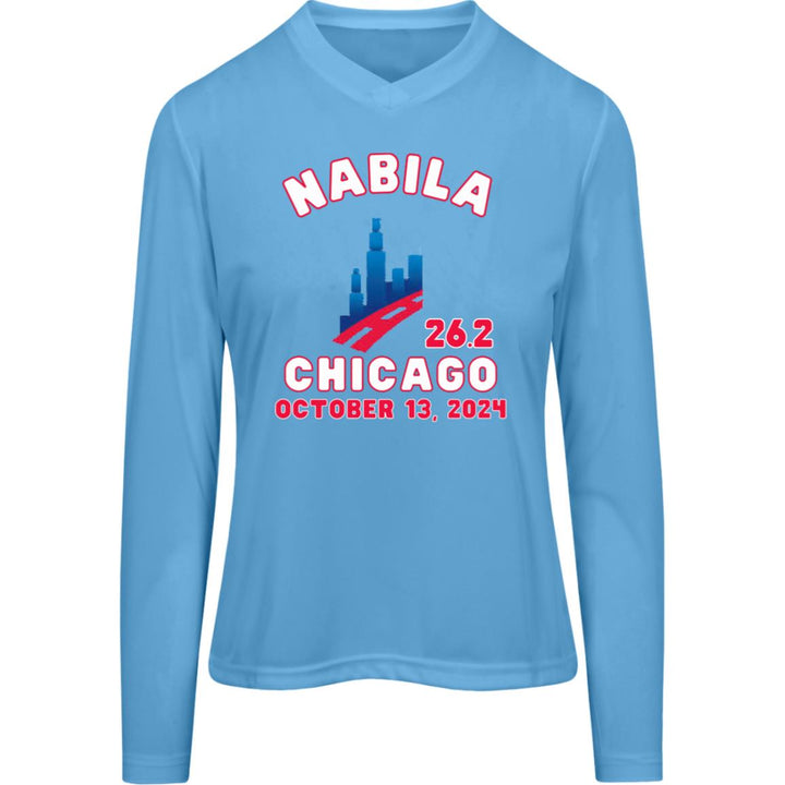 Chicago Runner, Women's Performance Long Sleeve Tee, Personalize Race Day Shirt