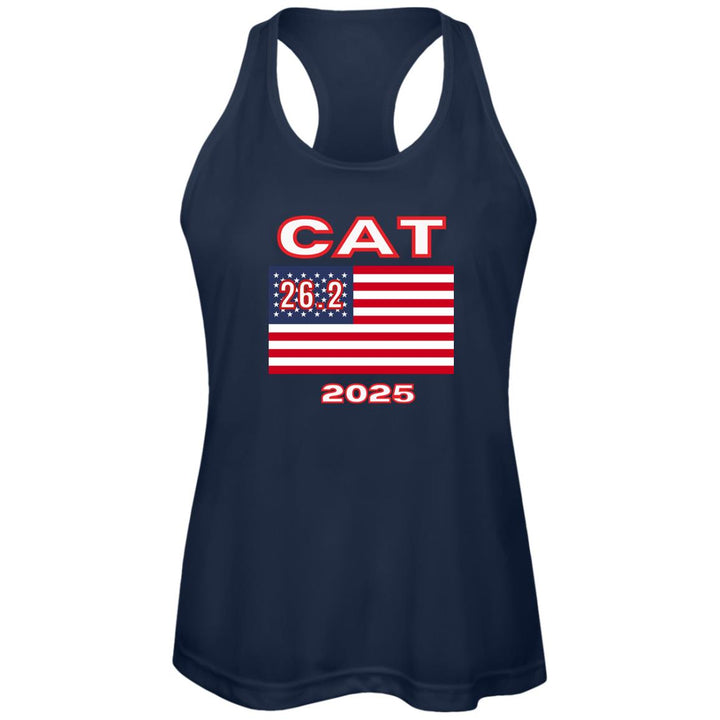 USA Race Tank, Ladies Performance Racerback Tank, Personalized Marathon Tank,