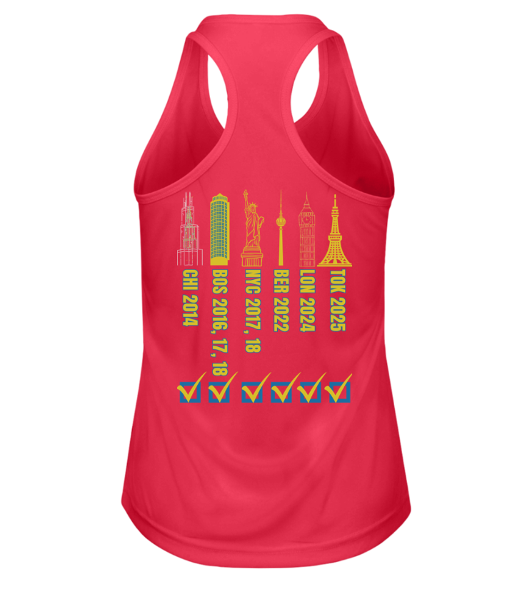 Tokyo Race Day Tank, Marathon Majors Check List, Personalized Tank, Womens Zone Racerback Tank