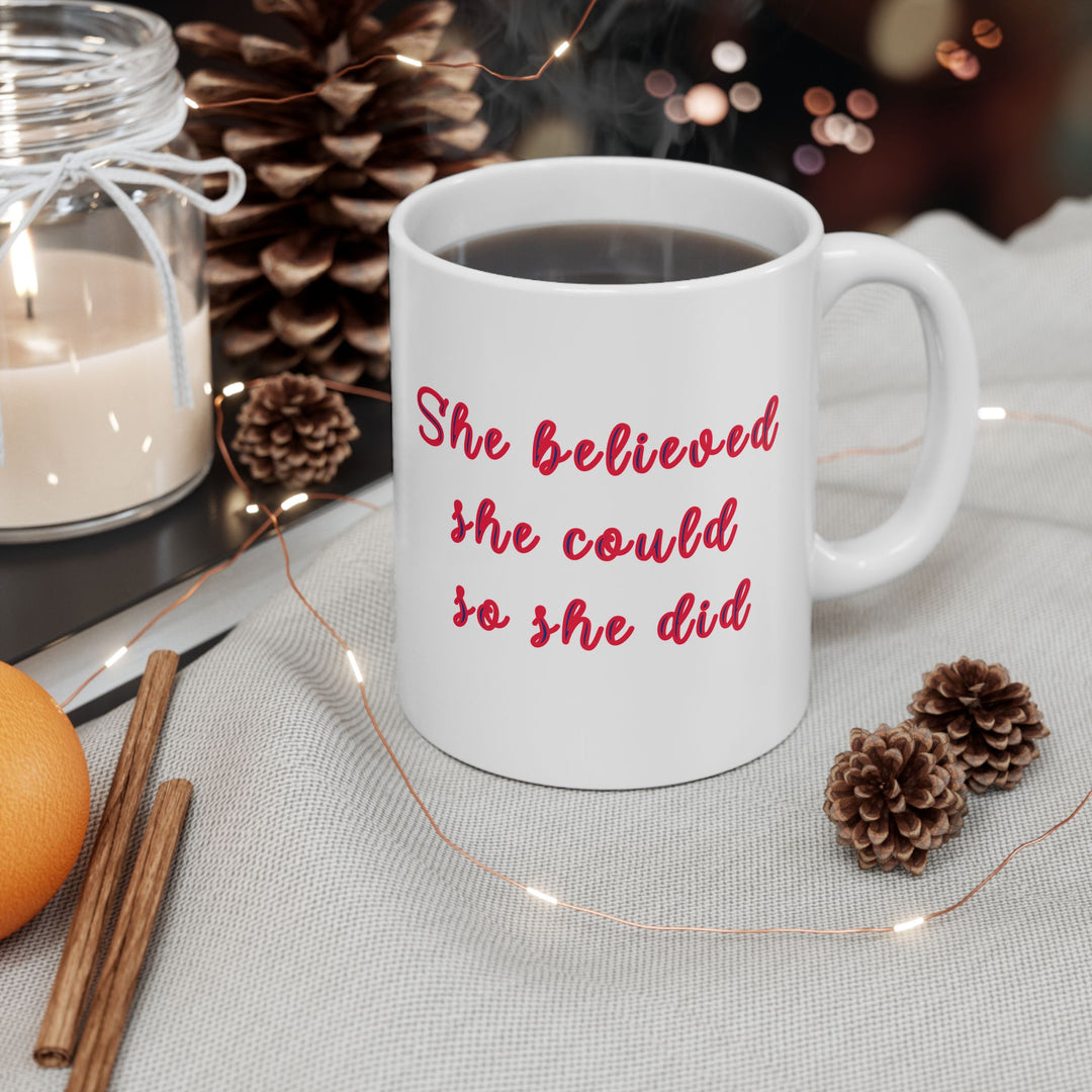 Chicago Race Mug, Ceramic Mug, (11oz, 15oz), She/He Believed, 2024 Chicago Race Cup, Personalize Marathon Gift, BPA and Lead Free