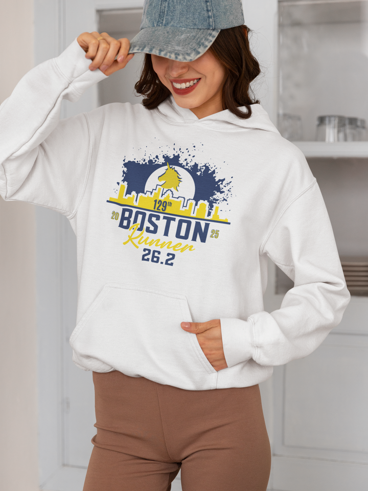 Boston Hoodie, Marathon Hoodie, Personalized Marathon Hoodie, Boston Runner, 2025 Boston Bib, Unisex Heavy Blend™ Hooded Sweatshirt