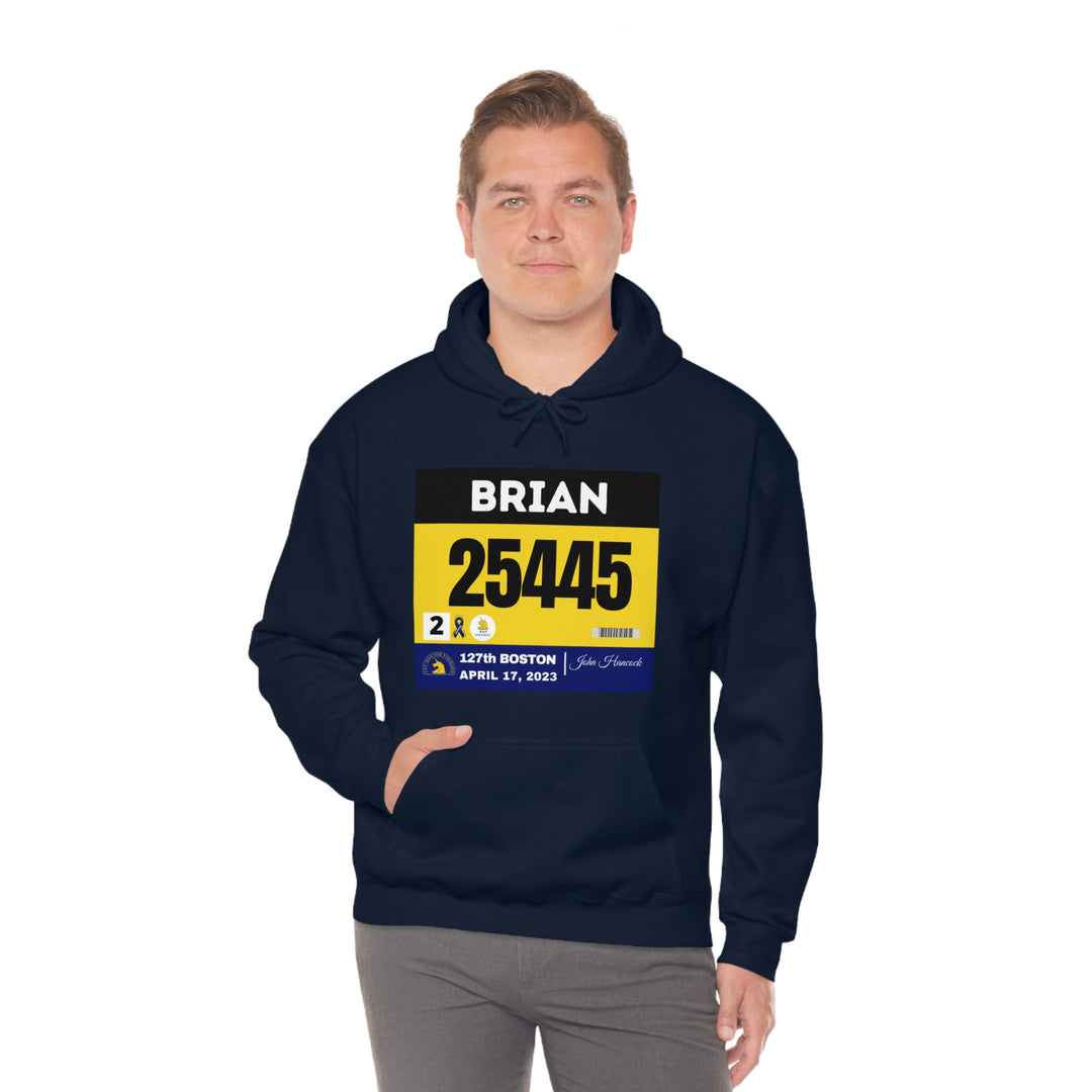 Boston Bib Hoodie, Marathon Hoodie, Personalized Marathon Hoodie, Boston Runner, 2023 Boston Bib, Unisex Heavy Blend™ Hooded Sweatshirt