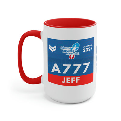 Houston Marathon, Houston Bib Cup, 15oz, Houston Marathon Gift, Houston Runner, 2023 Marathon Mug