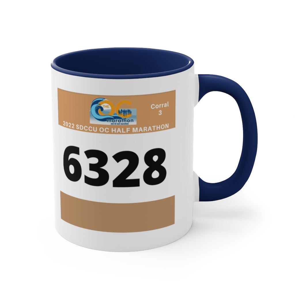 OC Marathon, OC Bib Coffee Cup, 11oz, OC Half Marathon Gift, Personalized Half Marathon Mug, 13.1 Cup, 26.2 Mug