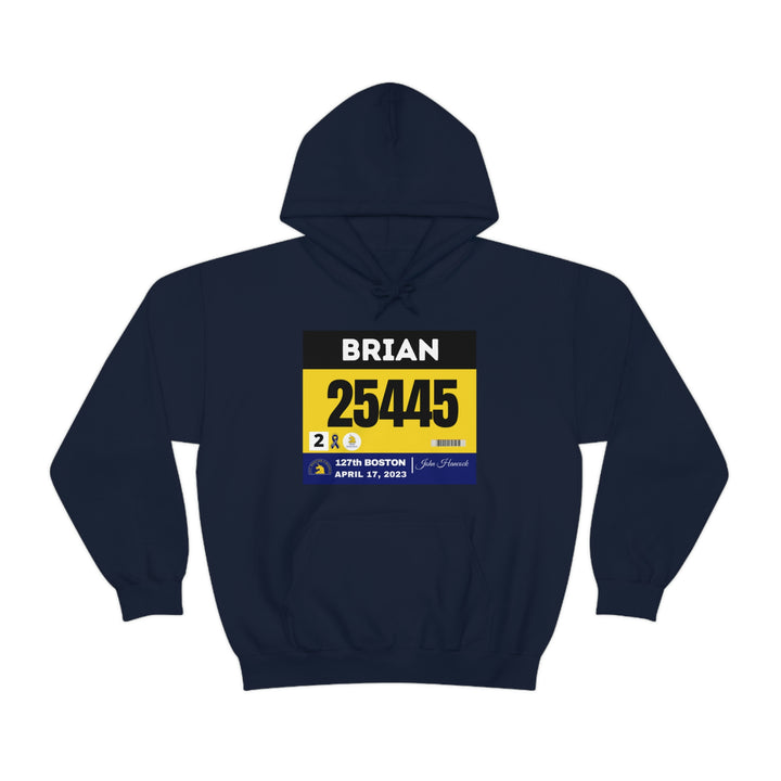 Boston Bib Hoodie, Marathon Hoodie, Personalized Marathon Hoodie, Boston Runner, 2023 Boston Bib, Unisex Heavy Blend™ Hooded Sweatshirt