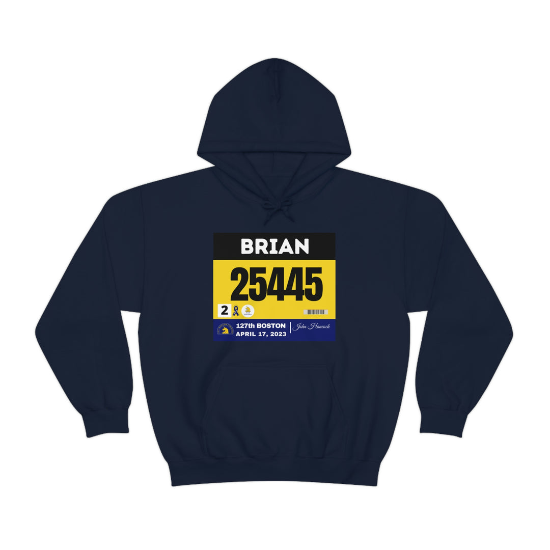 Boston Bib Hoodie, Marathon Hoodie, Personalized Marathon Hoodie, Boston Runner, 2023 Boston Bib, Unisex Heavy Blend™ Hooded Sweatshirt