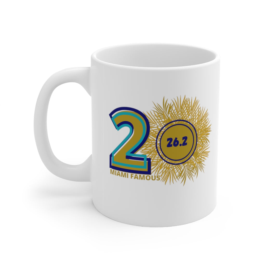 Miami Marathon Mug, Miami Bib Cup, 26.2 Ceramic Mug 11oz, Personalized Miami Marathon Cup, 2022 Miami Marathon, Custom Marathon Cup