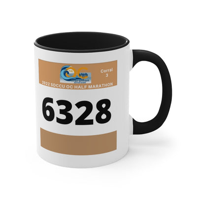 OC Marathon, OC Bib Coffee Cup, 11oz, OC Half Marathon Gift, Personalized Half Marathon Mug, 13.1 Cup, 26.2 Mug