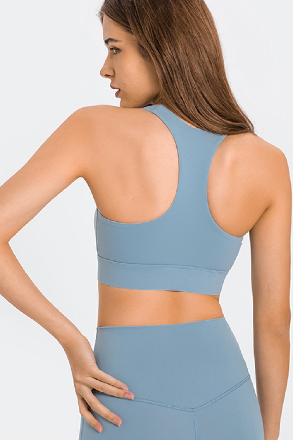 Zip Up Racerback Sports Bra