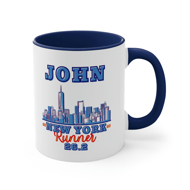 New York Cup, 2023 New York Runner, Accent Coffee Mug, 11oz, 26.2, Gift for New York City Runner