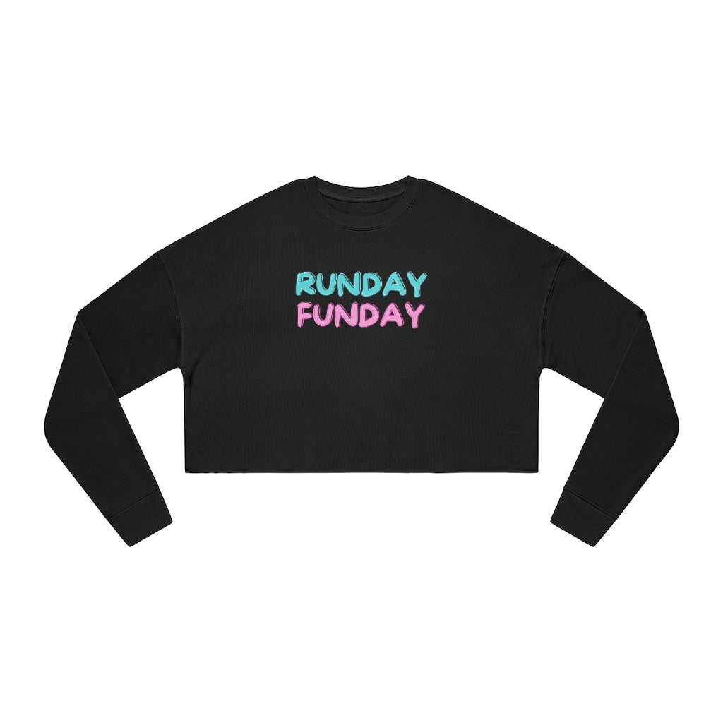 Runday Funday Cropped Sweatshirt, Women's Cropped Sweatshirt, Runners Shirt, Runners Cropped Top, Gift for Runner