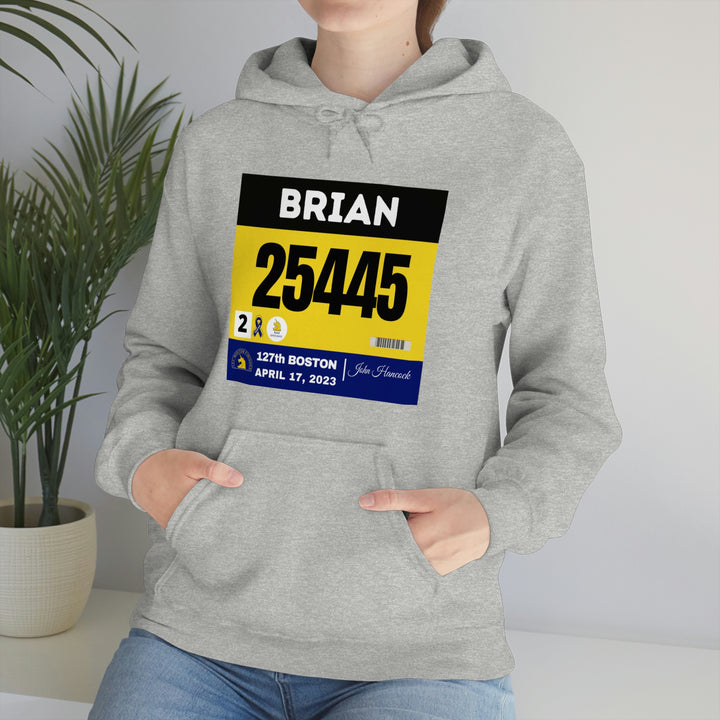 Boston Bib Hoodie, Marathon Hoodie, Personalized Marathon Hoodie, Boston Runner, 2023 Boston Bib, Unisex Heavy Blend™ Hooded Sweatshirt