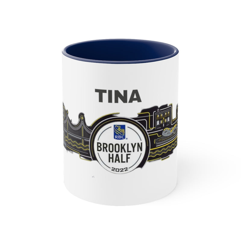 Brooklyn Half Marathon, Brooklyn 13.1, Accent Coffee Mug, 11oz, Brooklyn Half Mug, Runners Cup