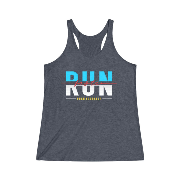 Run Faster Tank, Women's Tri-Blend Racerback Tank, Runner Tank, Runner Tank