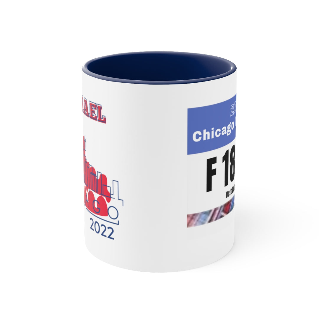 Chicago Marathon, Chicago Bib Cup, Accent Coffee Mug, 11oz, 26.2, Chicago Cup, Chicago Marathon Gift, Custom Marathon Gift, 2022 Chicago