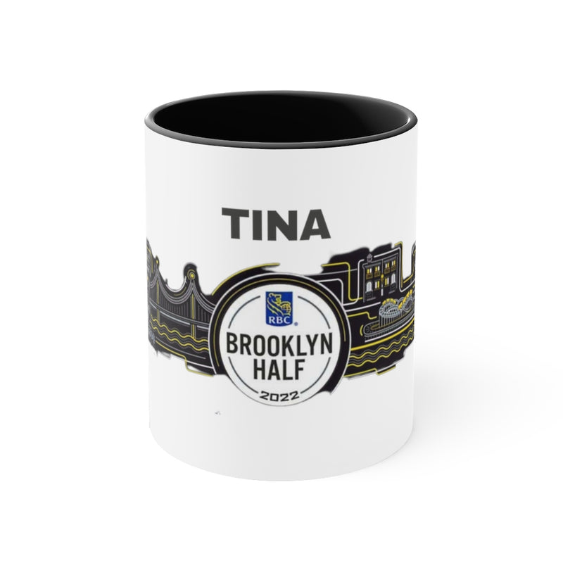 Brooklyn Half Marathon, Brooklyn 13.1, Accent Coffee Mug, 11oz, Brooklyn Half Mug, Runners Cup