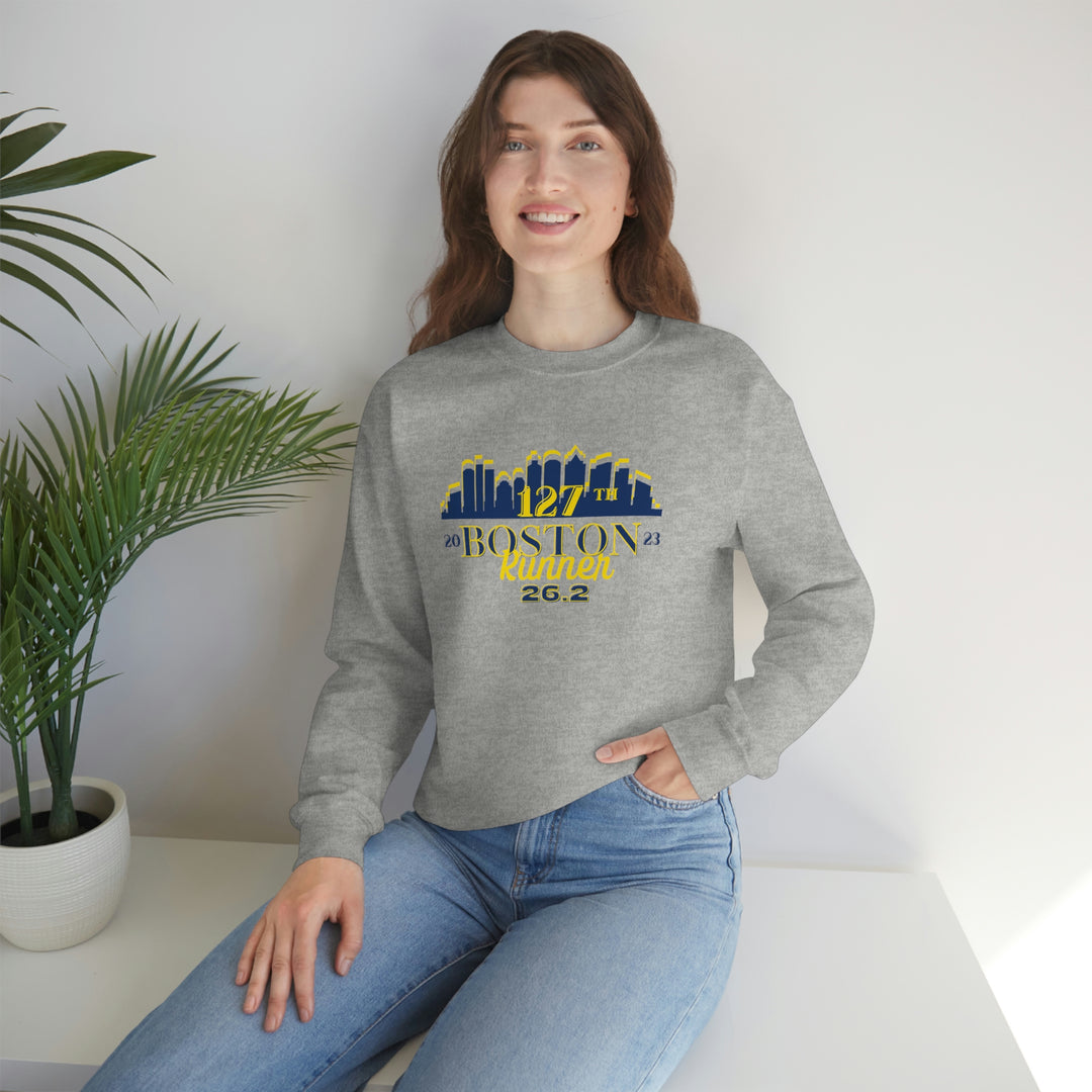 Boston 26.2 Support Crew Sweatshirt, Boston Support Crew, Unisex Heavy Blend Crewneck Sweatshirt