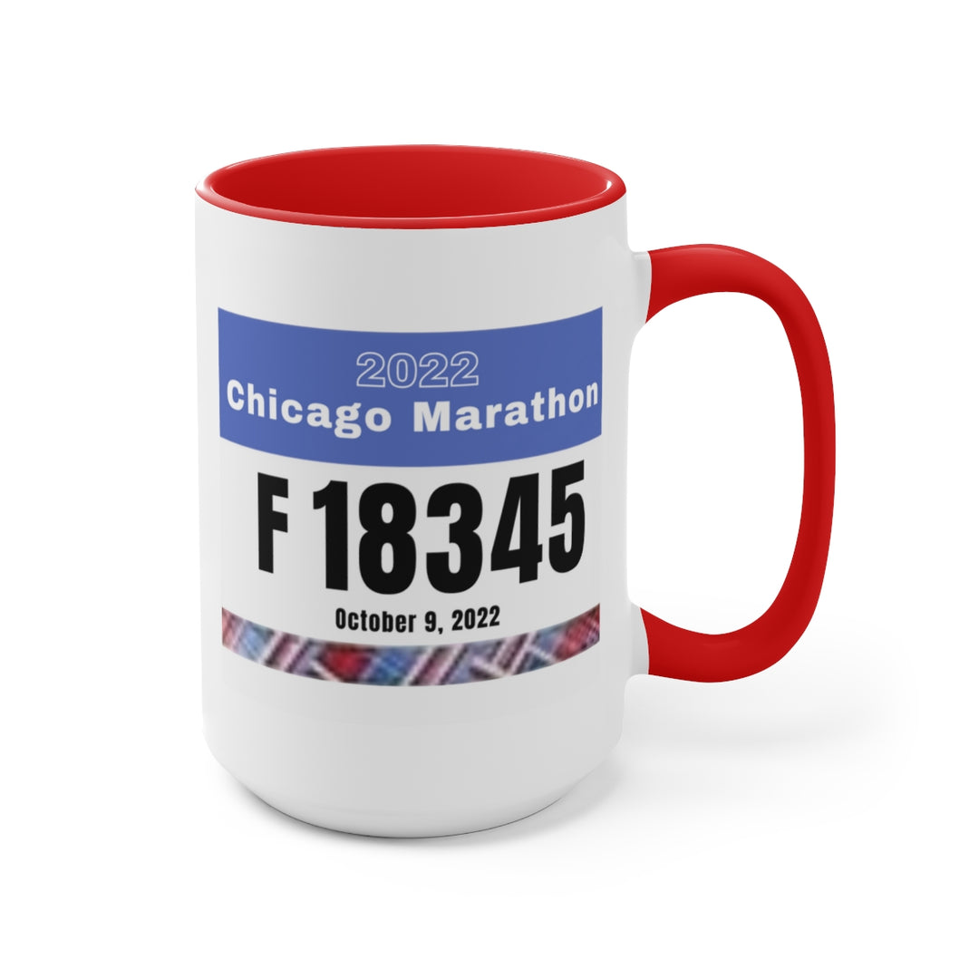 Chicago Marathon, Chicago Bib Cup, Accent Coffee Mug, 15oz, 26.2, Chicago Cup, Chicago Marathon Gift, Custom Marathon Gift, 2022 Chicago