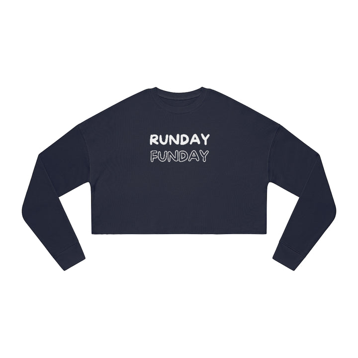 Runday Funday Cropped Sweatshirt, Women's Cropped Sweatshirt, Runners Shirt, Runners Cropped Top, Gift for Runner