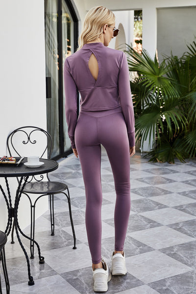 Cutout Spliced Turtleneck Top