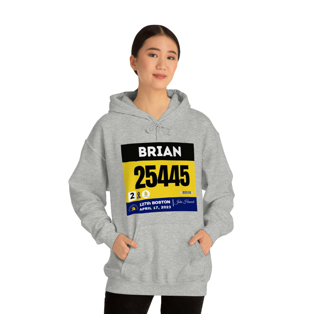 Boston Bib Hoodie, Marathon Hoodie, Personalized Marathon Hoodie, Boston Runner, 2023 Boston Bib, Unisex Heavy Blend™ Hooded Sweatshirt