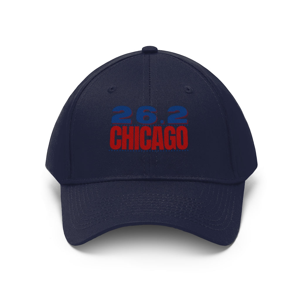 26.2 Chicago Hat, Chicago Runner, Embroidered Marathon Cap, Unisex Twill Hat, Marathon Gift