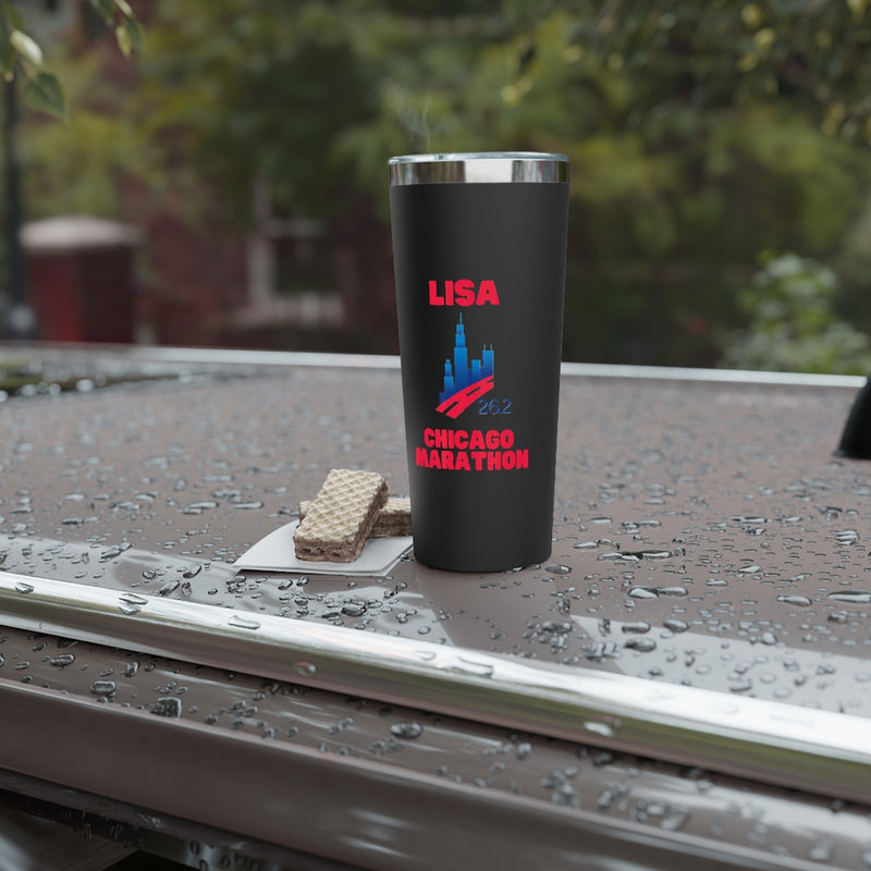 Chicago 26.2 Tumbler, Copper Vacuum Insulated Tumbler, 22oz, Runners Gift, Personalized Marathon Gift, Marathon Coffee Mug