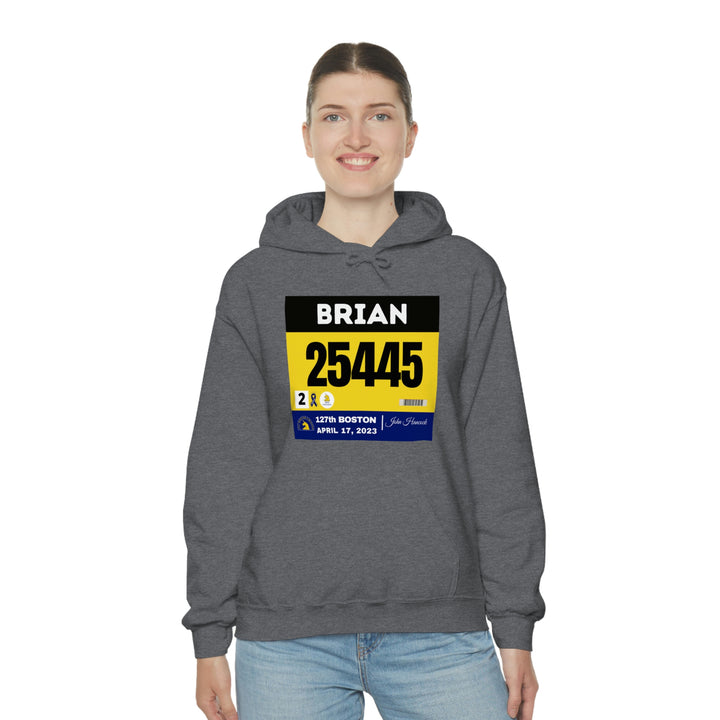 Boston Bib Hoodie, Marathon Hoodie, Personalized Marathon Hoodie, Boston Runner, 2023 Boston Bib, Unisex Heavy Blend™ Hooded Sweatshirt